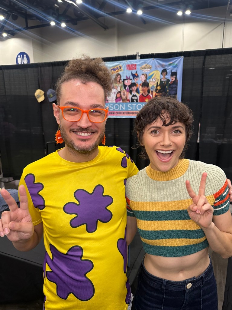 Kevie The Dreamer posing with Alyson Stoner at Nostalgia Con Houston 2025.
