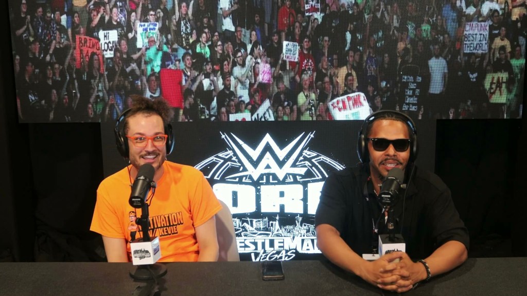 Kevie The Dreamer providing wrestling commentary during WrestleMania 41 weekend in Las Vegas.